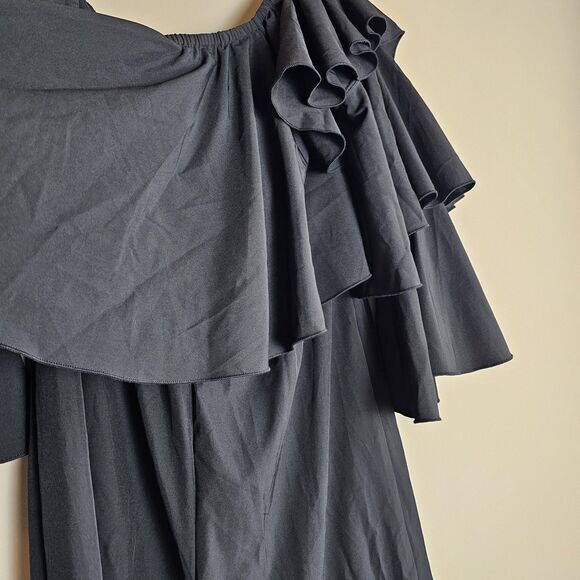 Ace By Aimee Black Ruffled Off - Shoulder Jumpsuit XL/12 Sexy Spring - Picture 6 of 11